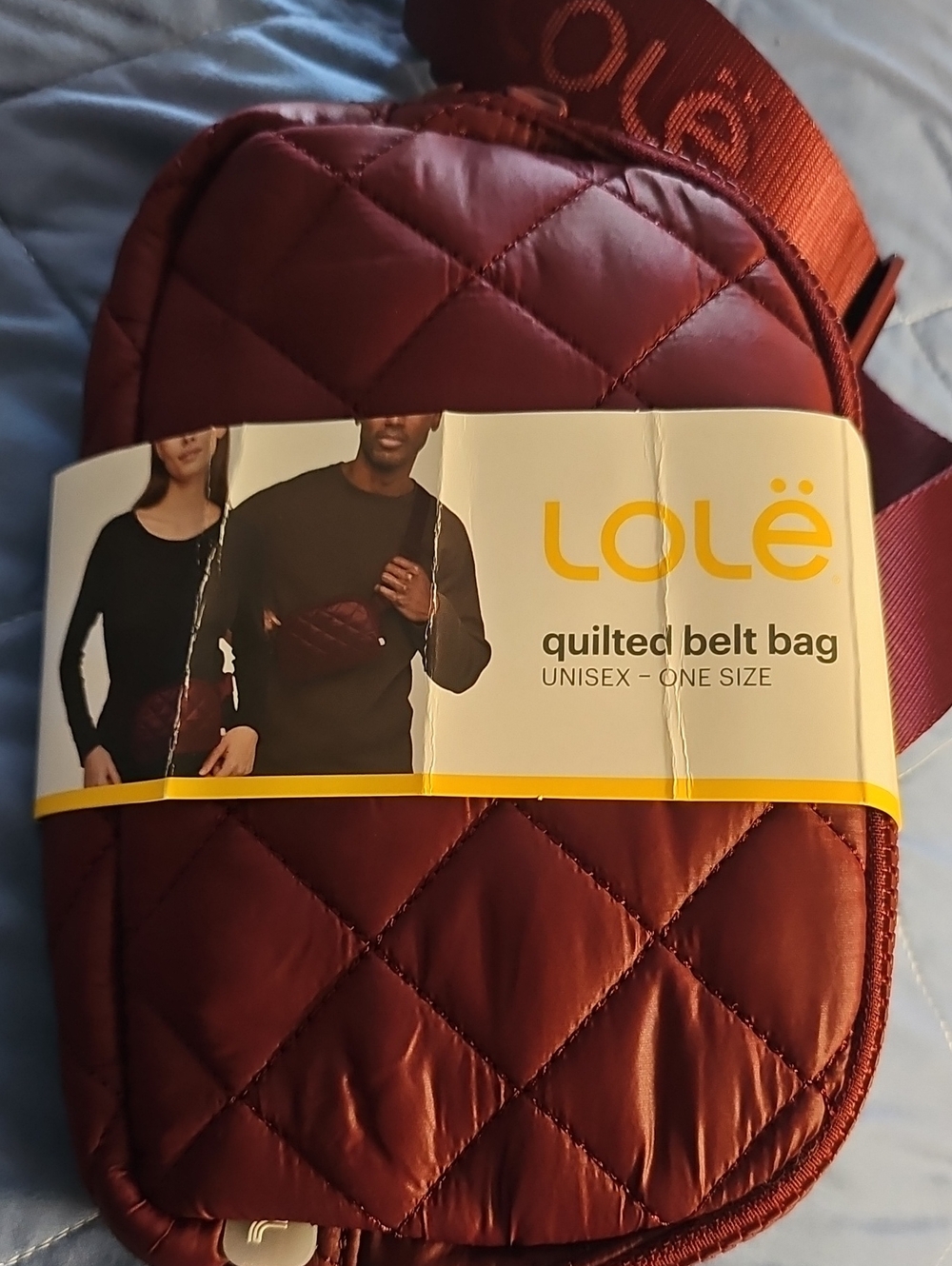 Lole Unisex Quilted Belt Bag in Burgundy